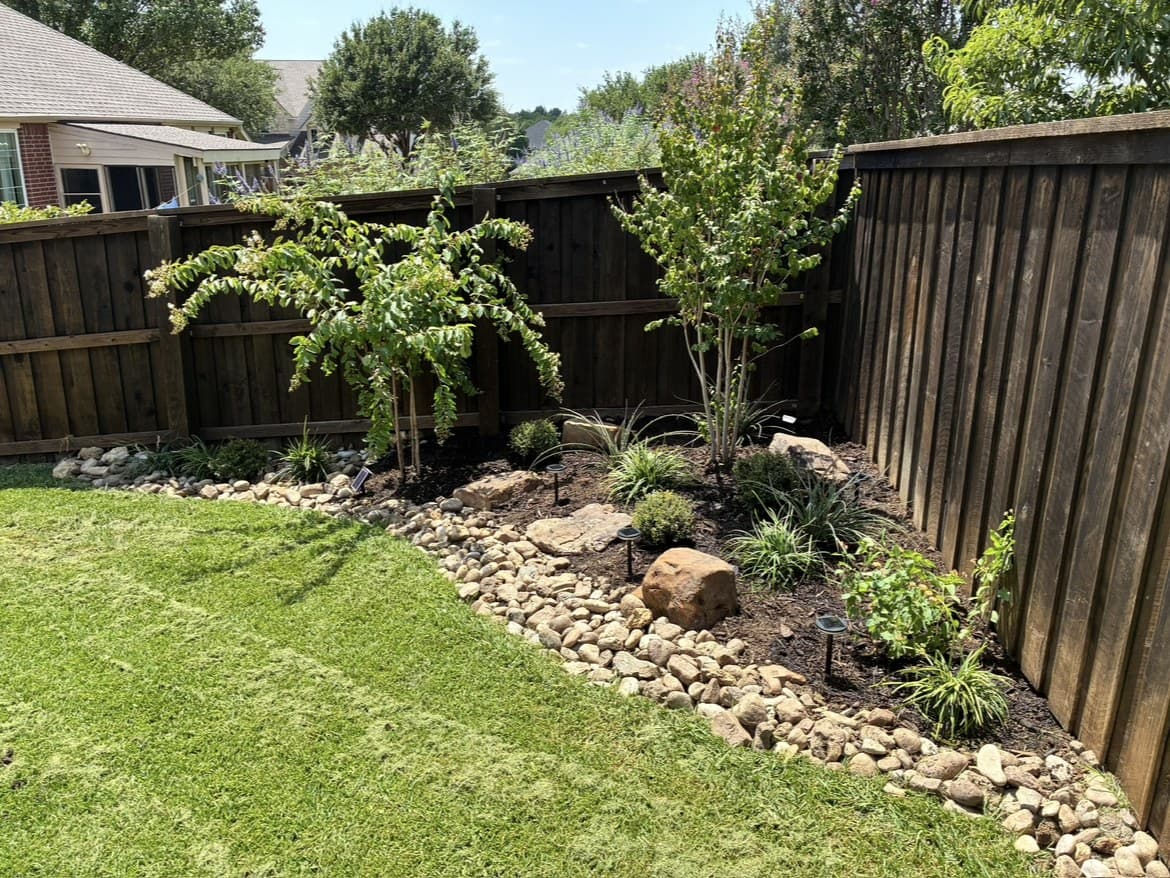 River Rock Border & Planting — North Texas