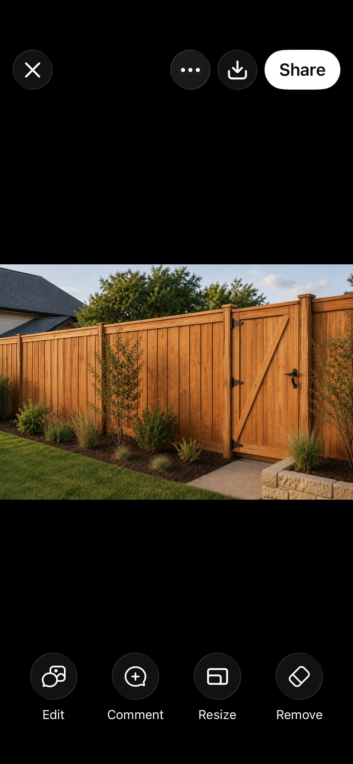 Stained wood privacy fence corner in North Texas